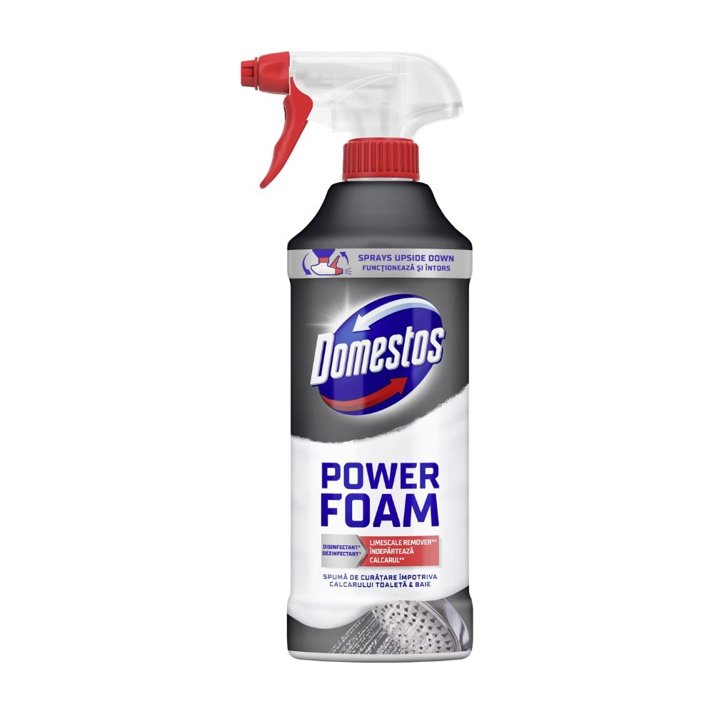 DEZINFECTANT TOALETA DOMESTOS POWER FOAM SPRAY 435ML LIMESCALE