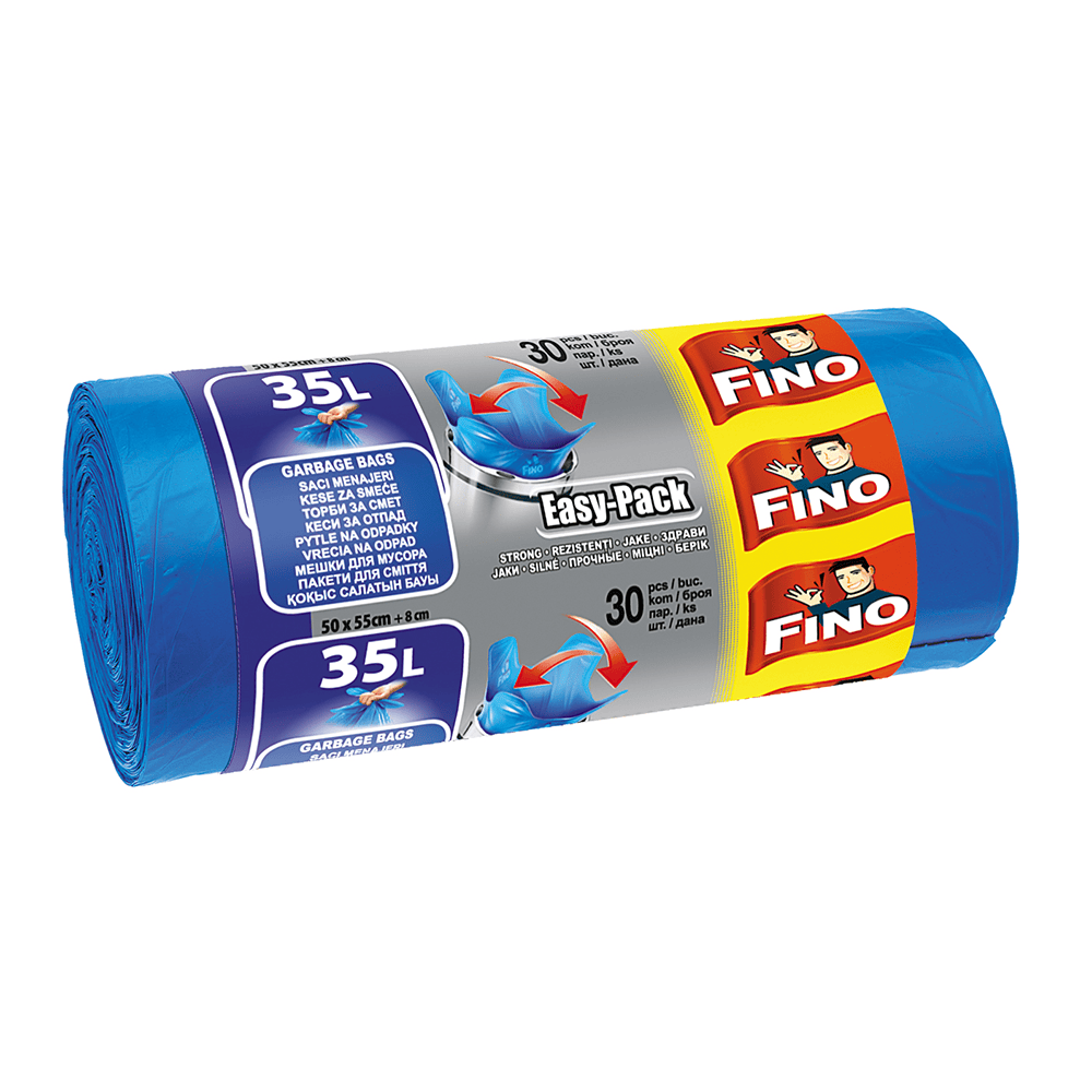FINO SACI MENAJ CU URECHI 35L EASY PACK ALBASTRU 30BUC