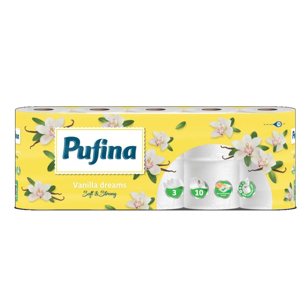 PUFINA HARTIE IGIENICA 3STR 10ROLE VANILLA
