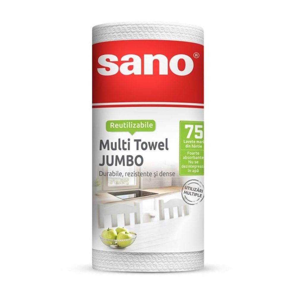 SANO LAVETE ROLA HARTIE REUTILIZABILA 27X28CM 75BUC