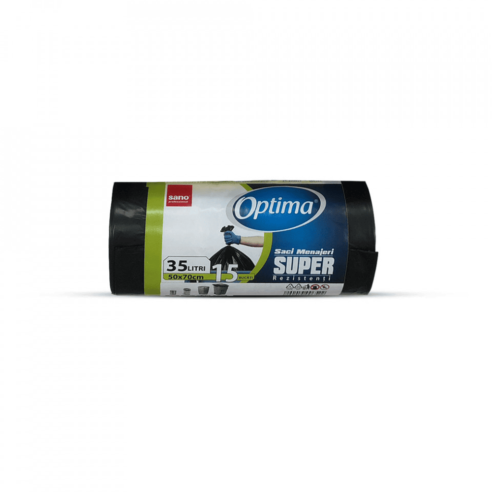 SANO OPTIMA SACI MENAJ 35L NEGRU 15BUC