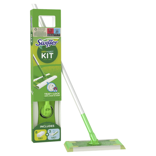 SWIFFER KIT MOP+REZERVE USCATE 8 BUC+UMEDE 3 BUC